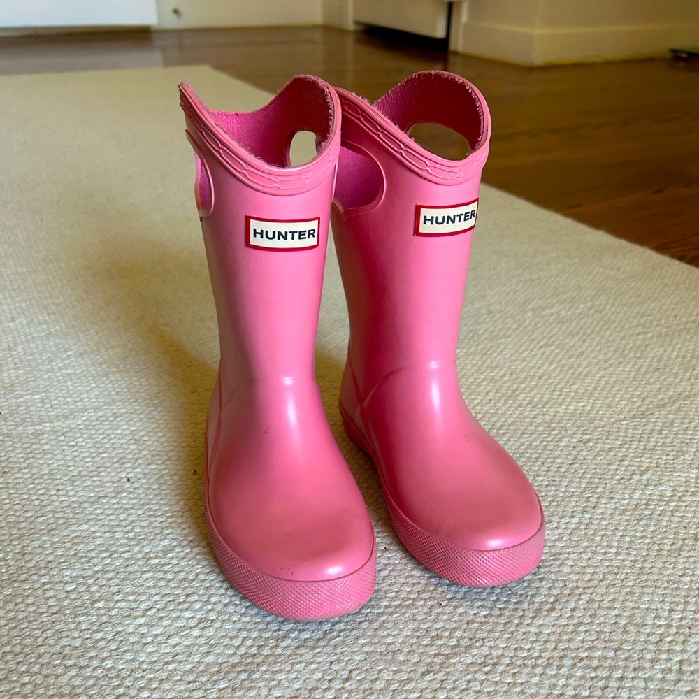 Pink Hunter boots. Little girl size US 11 (UK 10)